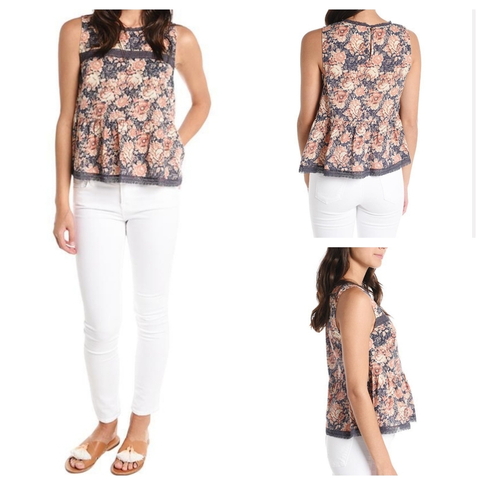 Current/Elliott Peplum Lace Tank